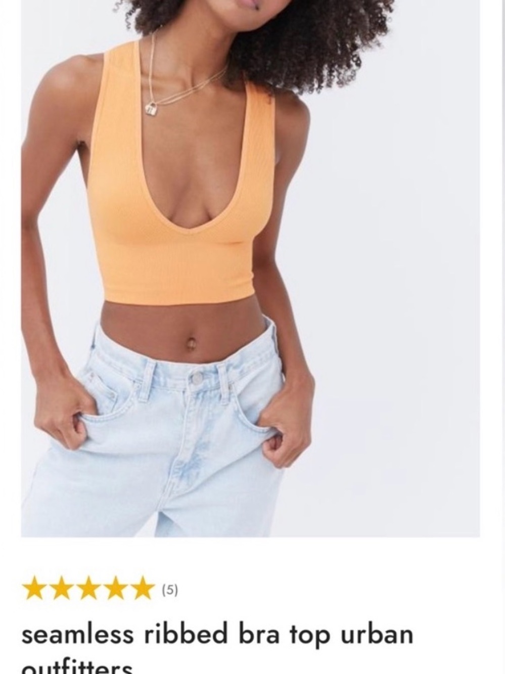 Urban Outfitters Out from Under Ribbed V-Neck Hailey Seamless Crop Tank